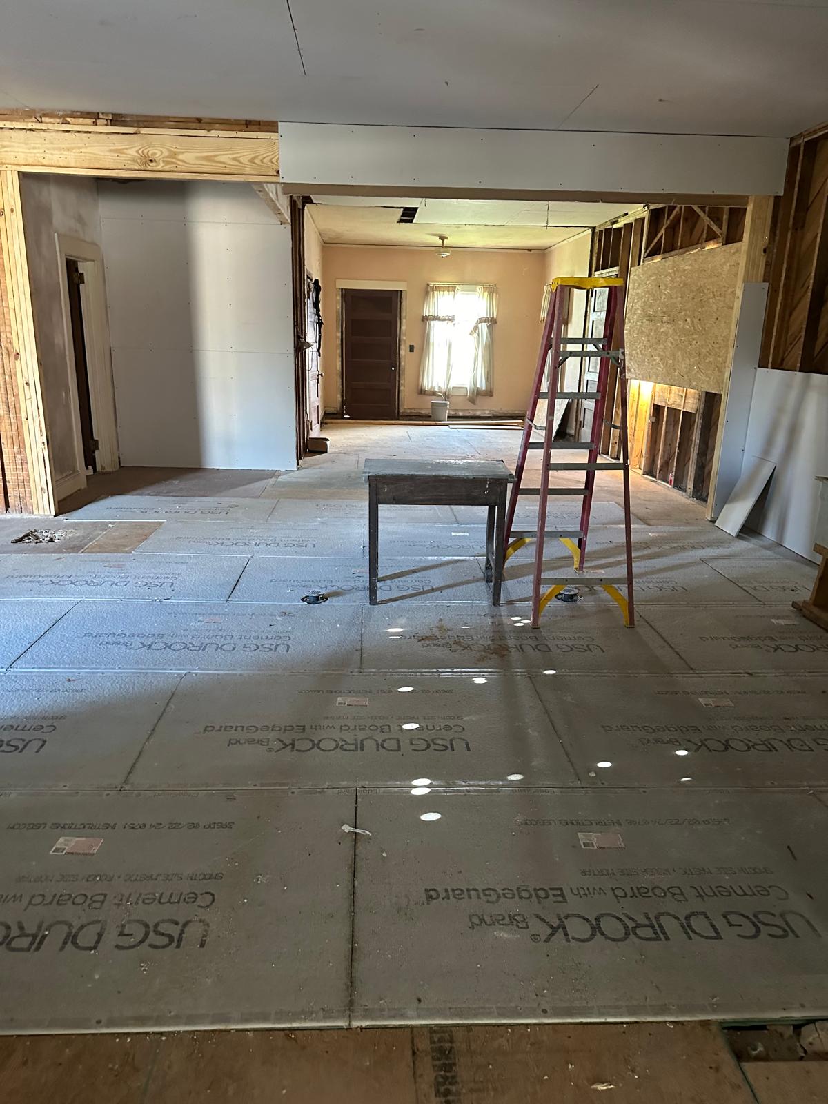 Interior remodeling in progress